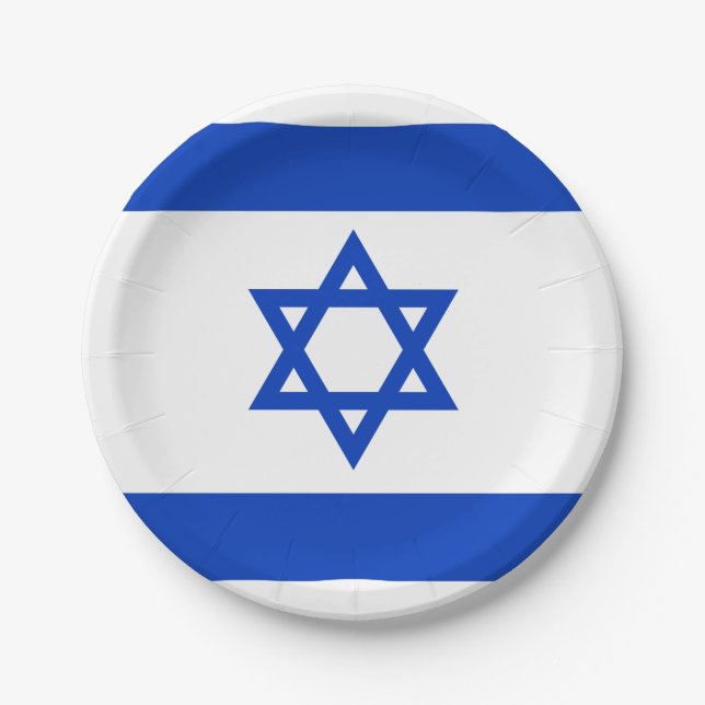 Israel-Flagge  Pappteller (Vorderseite)