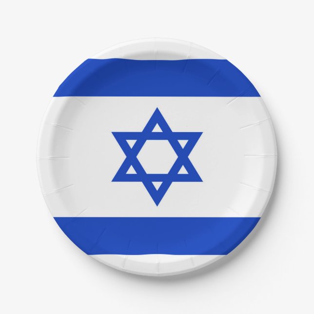 Israel-Flagge Pappteller (Vorderseite)