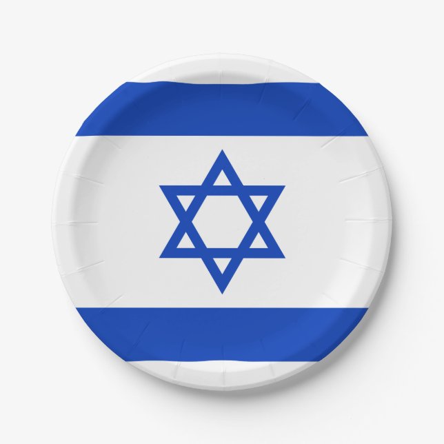 Israel-Flagge Pappteller (Vorderseite)