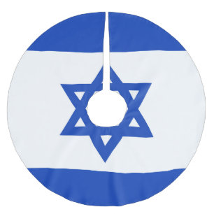 Israel-Flagge Polyester Weihnachtsbaumdecke