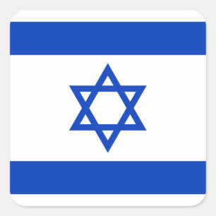 Israel-Flagge Quadratischer Aufkleber