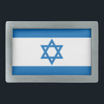 Israel-Flagge Rechteckige Gürtelschnalle<br><div class="desc">Flagge Israels</div>