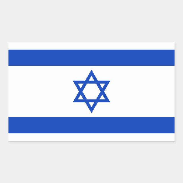 Israel-Flagge Rechteckiger Aufkleber (Vorderseite)