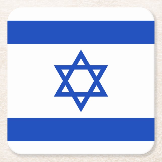 Israel-Flagge Rechteckiger Pappuntersetzer (Vorderseite)