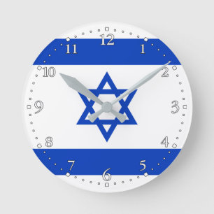 Israel-Flagge Runde Wanduhr