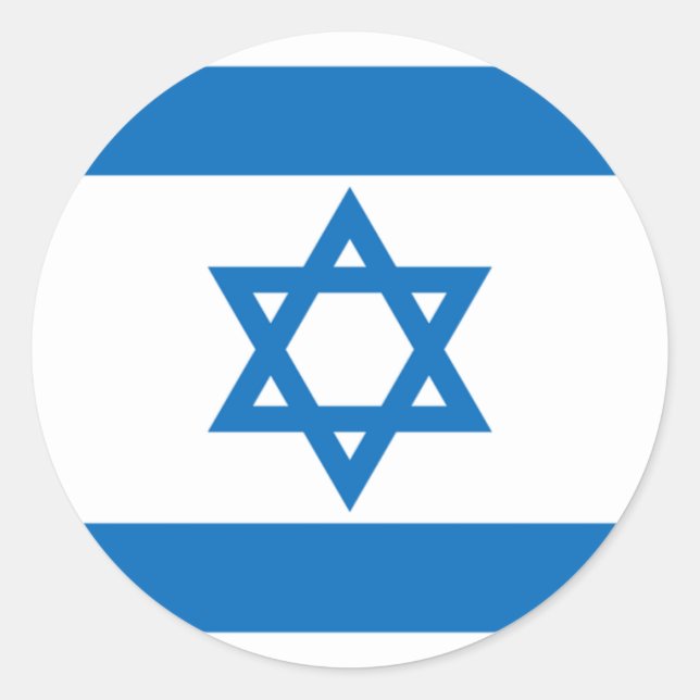 Israel-Flagge Runder Aufkleber (Vorderseite)
