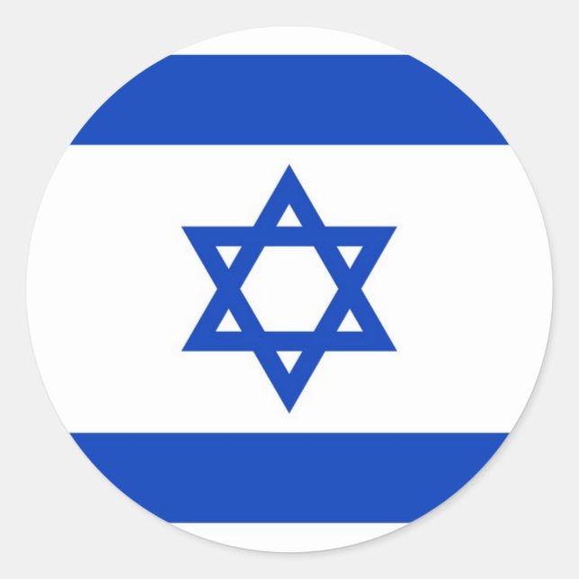 Israel-Flagge Runder Aufkleber (Vorderseite)
