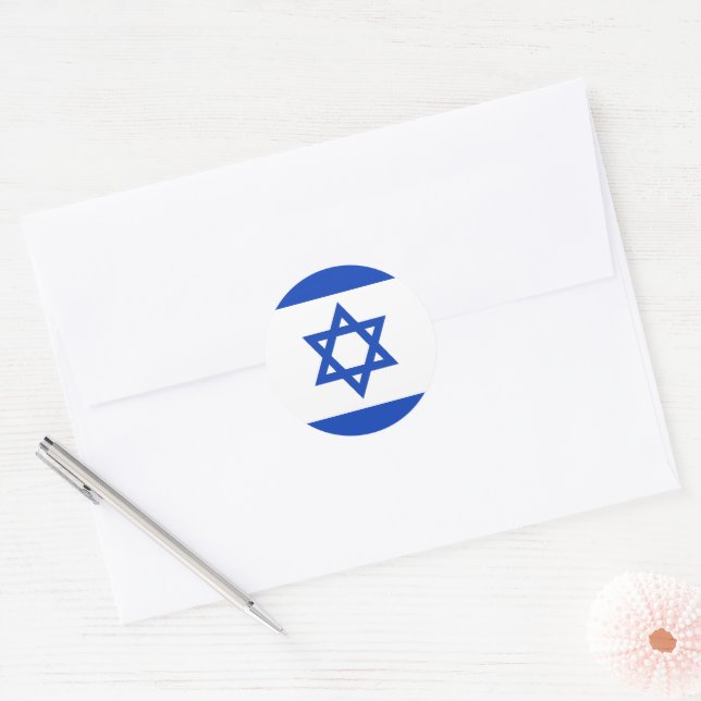 Israel-Flagge Runder Aufkleber (Umschlag)