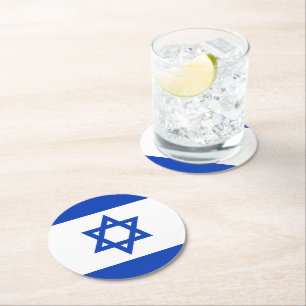 Israel-Flagge Runder Pappuntersetzer