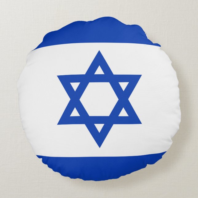 Israel-Flagge Rundes Kissen (Rückseite)