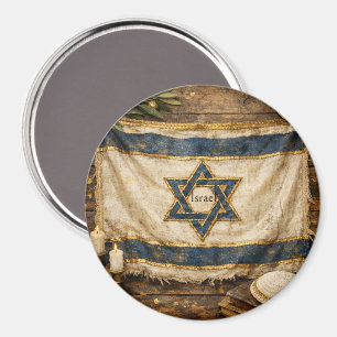 Israel-Flagge, Rustikale Wasserfarbe Farmhouse, Ju Magnet