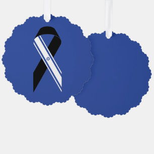 Israel-Flagge Schwarzes Band-blaues Gedächtnis Ornament Karte