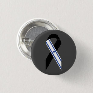 Israel Flagge schwarzes Band dunkelgrau Button