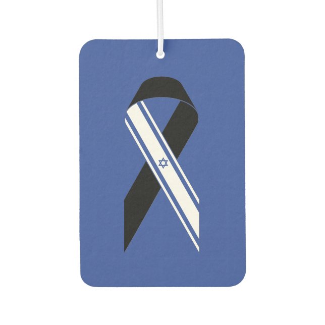 Israel-Flagge Schwarzes Band-Gedenkblau Autolufterfrischer (Vorderseite)