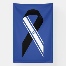 Israel-Flagge Schwarzes Band-Gedenkblau Banner