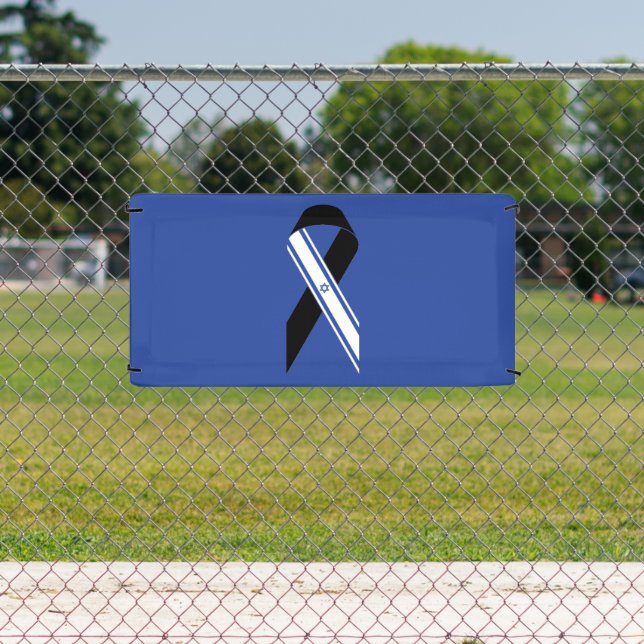 Israel-Flagge Schwarzes Band-Gedenkblau Banner (InSitu)