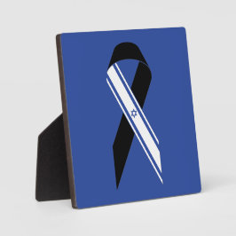 Israel-Flagge Schwarzes Band-Gedenkblau Fotoplatte