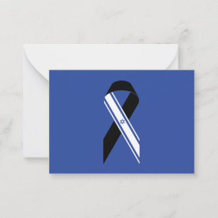 Israel Flagge Schwarzes Band Gedenkblau Hanukkah Mitteilungskarte