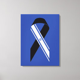 Israel-Flagge Schwarzes Band-Gedenkblau Leinwanddruck