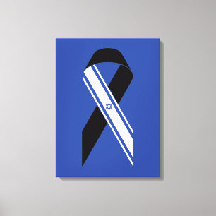 Israel-Flagge Schwarzes Band-Gedenkblau Leinwanddruck