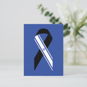 Israel Flagge Schwarzes Band Gedenkstätte Hanukkah Postkarte