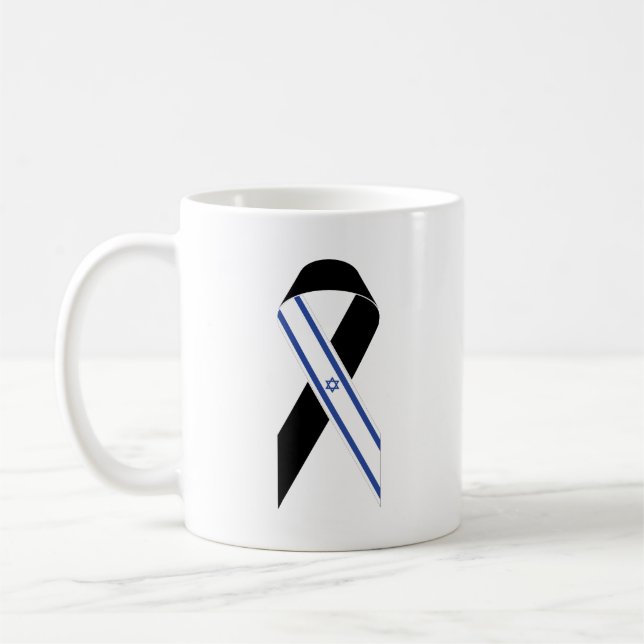 Israel Flagge schwarzes Band Kaffeetasse (Links)