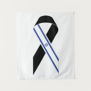 Israel Flagge schwarzes Band Wandteppich