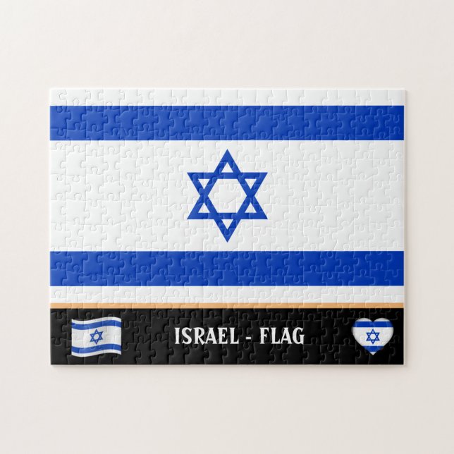 Israel Flagge und israelisches Land / Israel Puzzle (Horizontal)