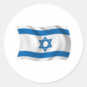 Israel-Flaggen-Aufkleber Runder Aufkleber