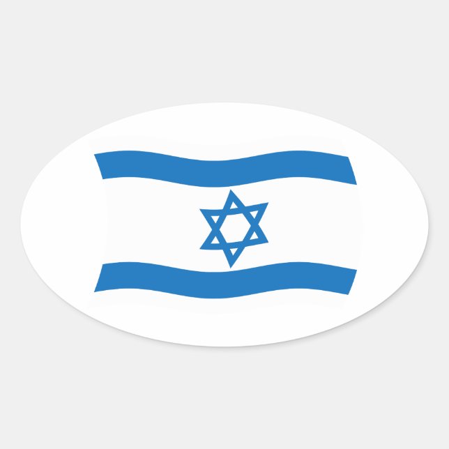 Israel-Flaggenaufkleber Ovaler Aufkleber (Vorderseite)