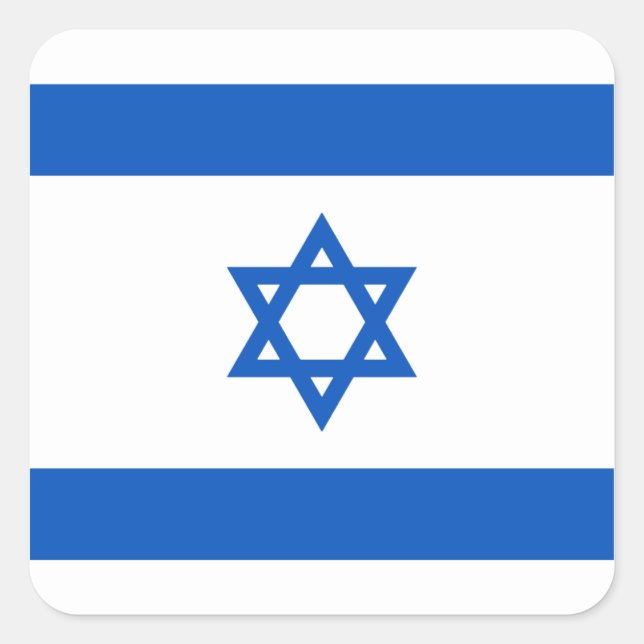 Israel-Flaggenaufkleber Quadratischer Aufkleber (Vorderseite)
