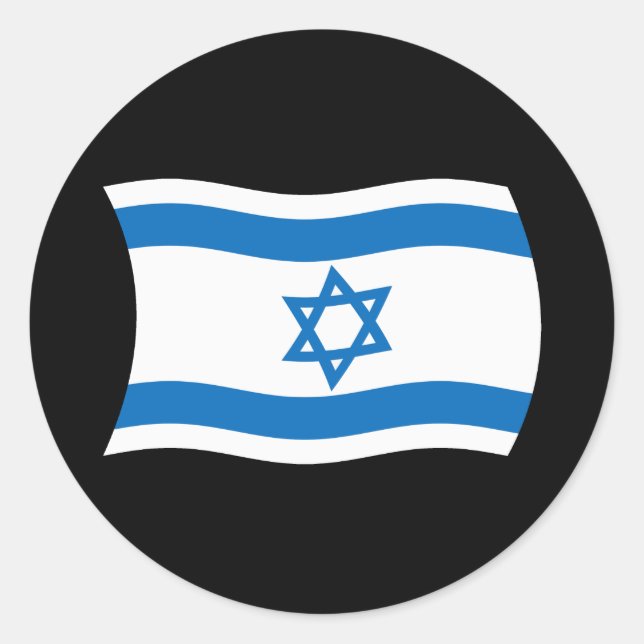 Israel-Flaggenaufkleber Runder Aufkleber (Vorderseite)