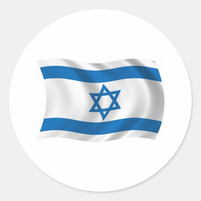 Israel-Flaggenaufkleber Runder Aufkleber (Vorderseite)