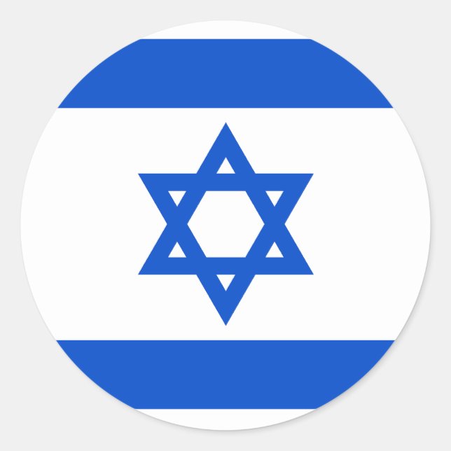 Israel-Flaggenaufkleber Runder Aufkleber (Vorderseite)