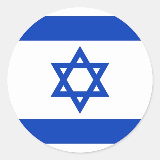 Israel-Flaggenaufkleber Runder Aufkleber (Vorderseite)