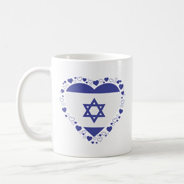 Israel Flaggenherz Kaffeetasse (Links)