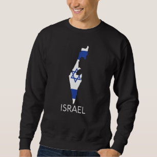 Israel Flaggenkarte Jewish Star Vintag Tel Aviv Ci Sweatshirt