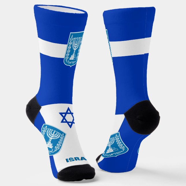 Israel Flaggenpatriotisch, Nachhaltig Israel Premi Socken (Gewinkelt)