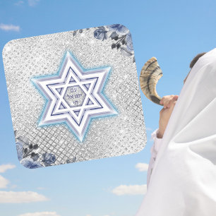 Israel Flaggenstern von David Hebrew Am Yisrael Ch Quadratischer Aufkleber