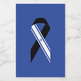 Israel flaggt schwarze Band-Gedenketiketten Lebensmitteletikett