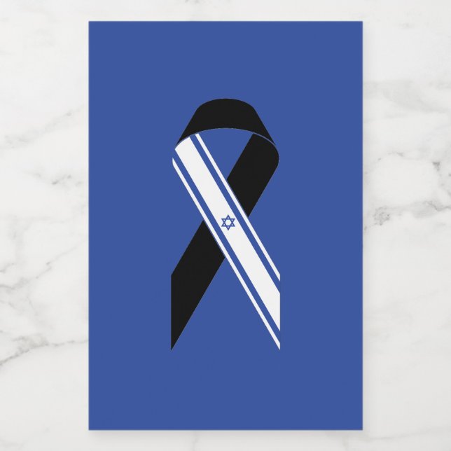 Israel flaggt schwarze Band-Gedenketiketten Lebensmitteletikett (Einzelnes Label)