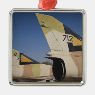 Israel-gebauter Kfir-Kampfflugzeug Silbernes Ornament