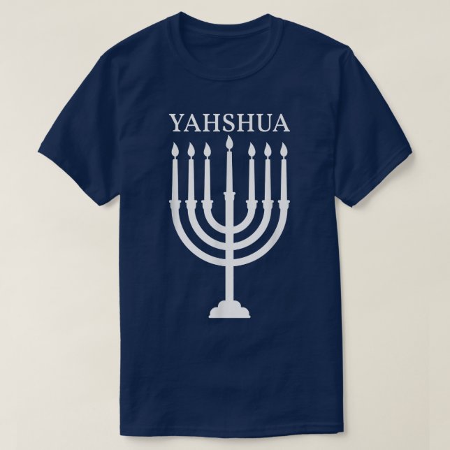 Israel Hebrew Shalom Menorah Israelischer Judentum T-Shirt (Design vorne)