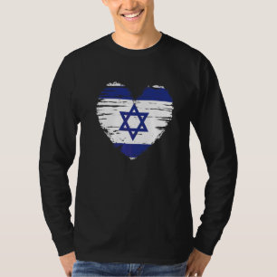 Israel Herz israelische Flagge Israels Stolz T-Shirt