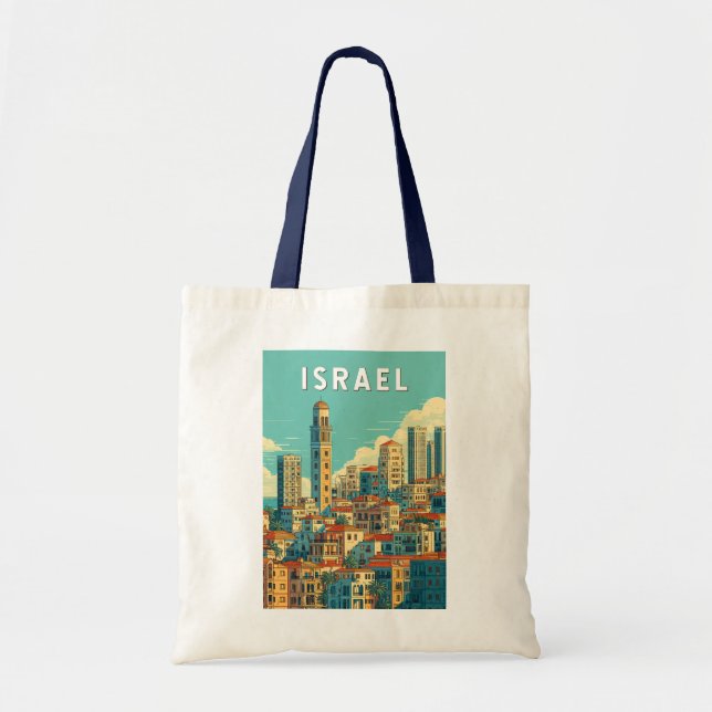 Israel Illustration Travel Art Vintage Tragetasche (Vorne)