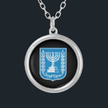 Israel & Israel Emblem Mode Juwelen / Nekklace Versilberte Kette<br><div class="desc">Halskette: Israelische Wappen & israelische Modeschmuck - Liebe meines Landes,  Müttertag,  Jubiläum / Patrioten</div>