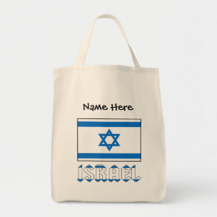 Israel Israelische Flagge Schwarz Personalisierung Tragetasche