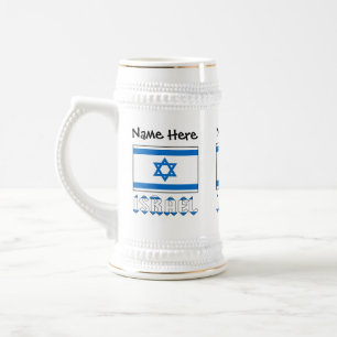 Israel Israelische Flagge Schwarze Personalisierun Bierglas