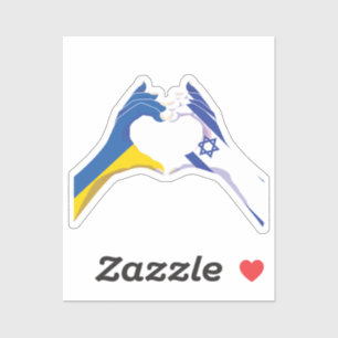 Israel Israelische Ukraine Ukrainische Liebe Herze Aufkleber