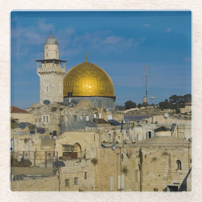 Israel, Jerusalem, Kuppel des Felsens Glasuntersetzer (Vorderseite)